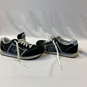 Skechers Black Suede Retro Sneakers with Zippers